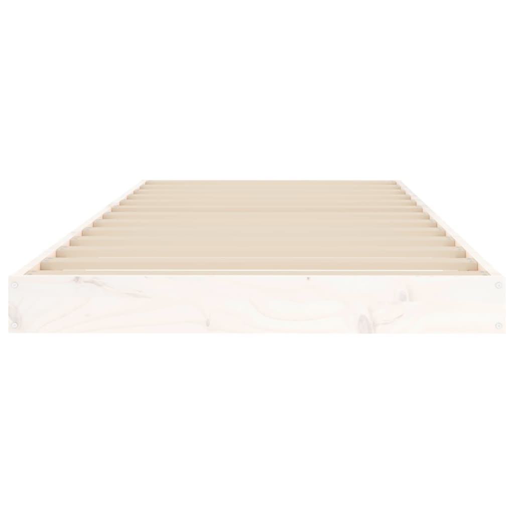 Solid wood bed white 75x190 cm pine