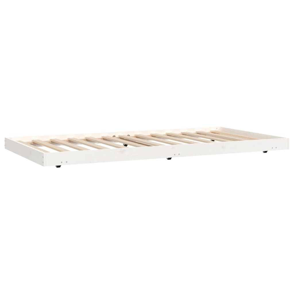 Solid wood bed without mattress white 100x200 cm pinewood