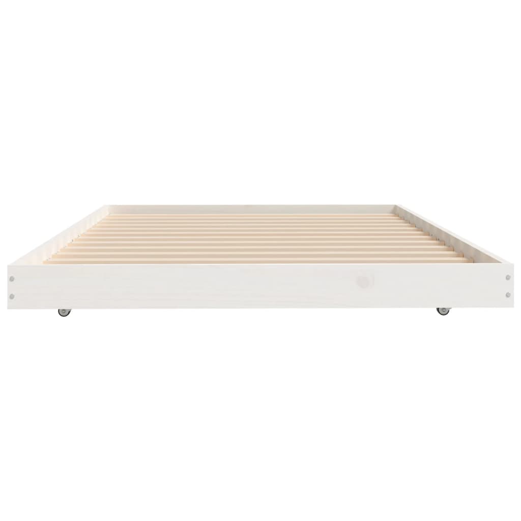 Solid wood bed without mattress white 100x200 cm pinewood