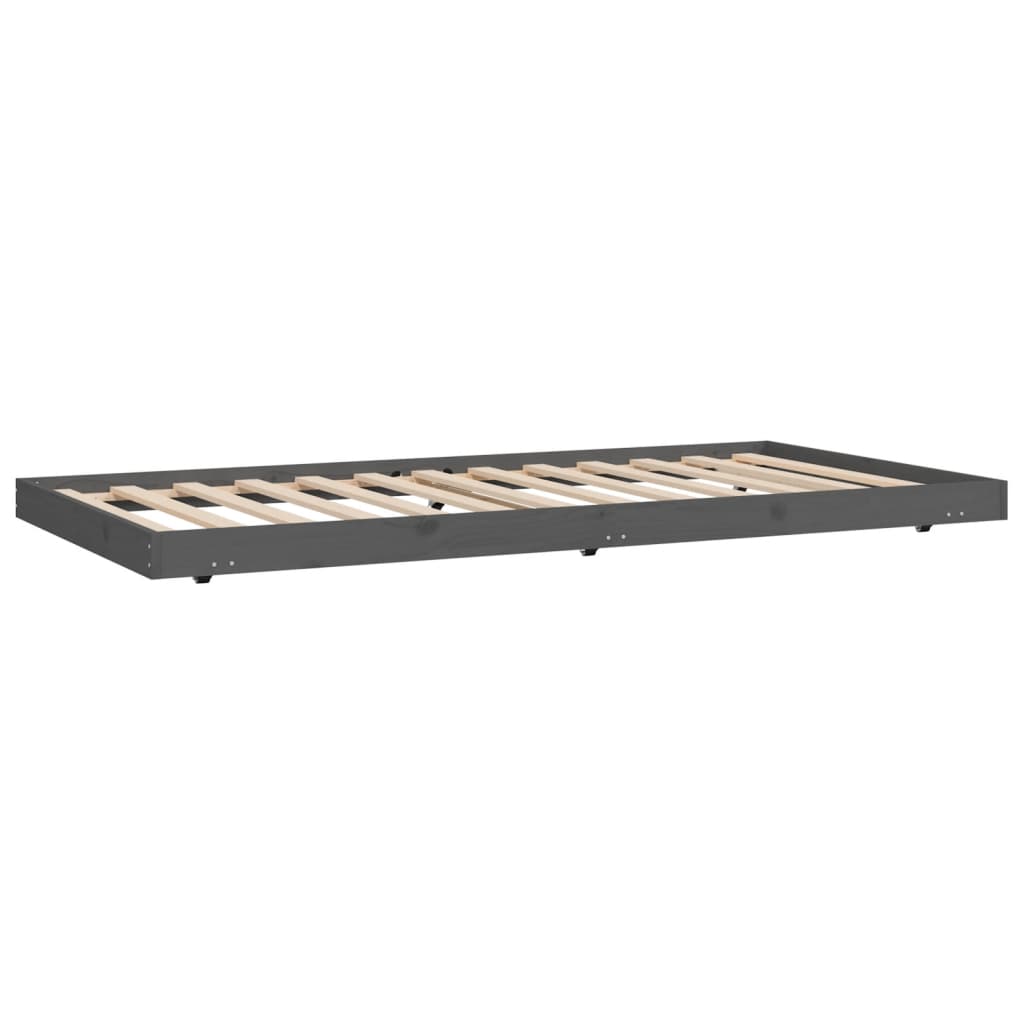 Solid wood bed gray 100x200 cm pine