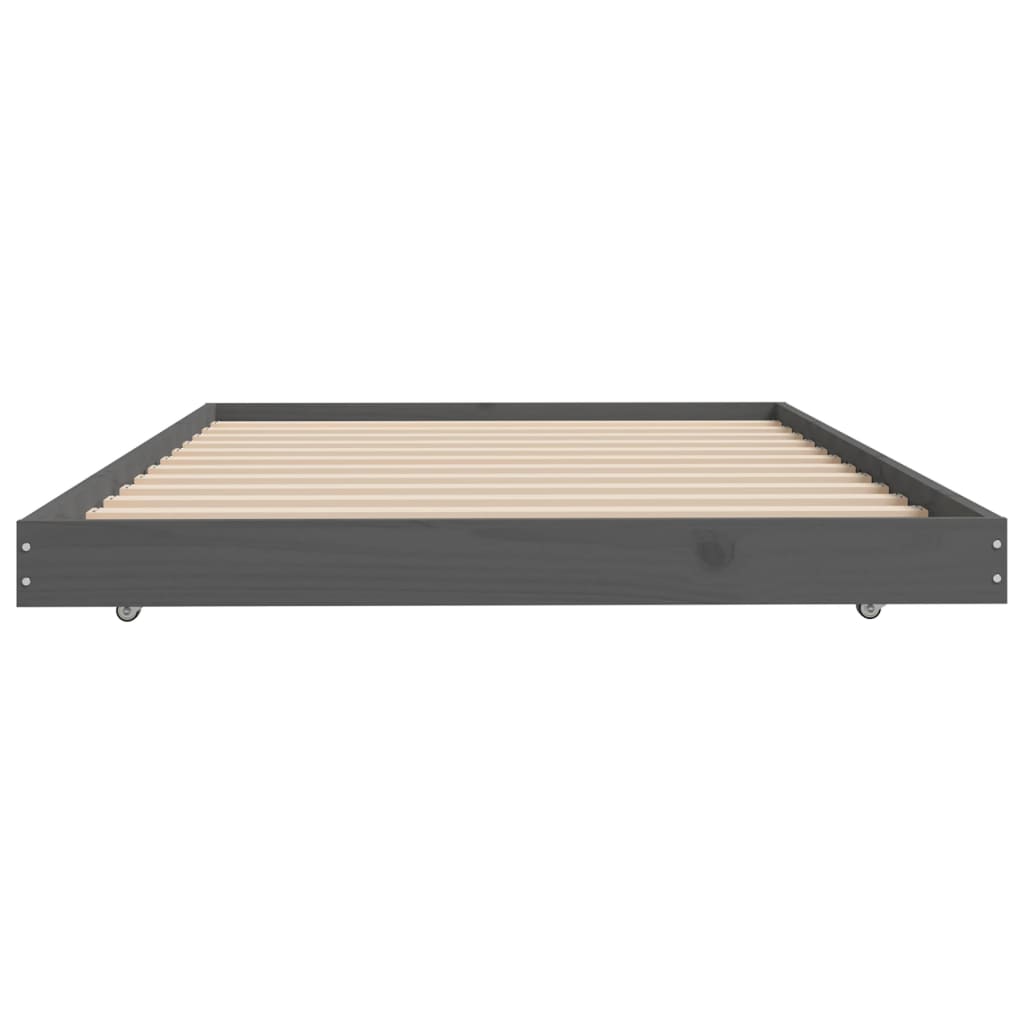 Solid wood bed gray 100x200 cm pine