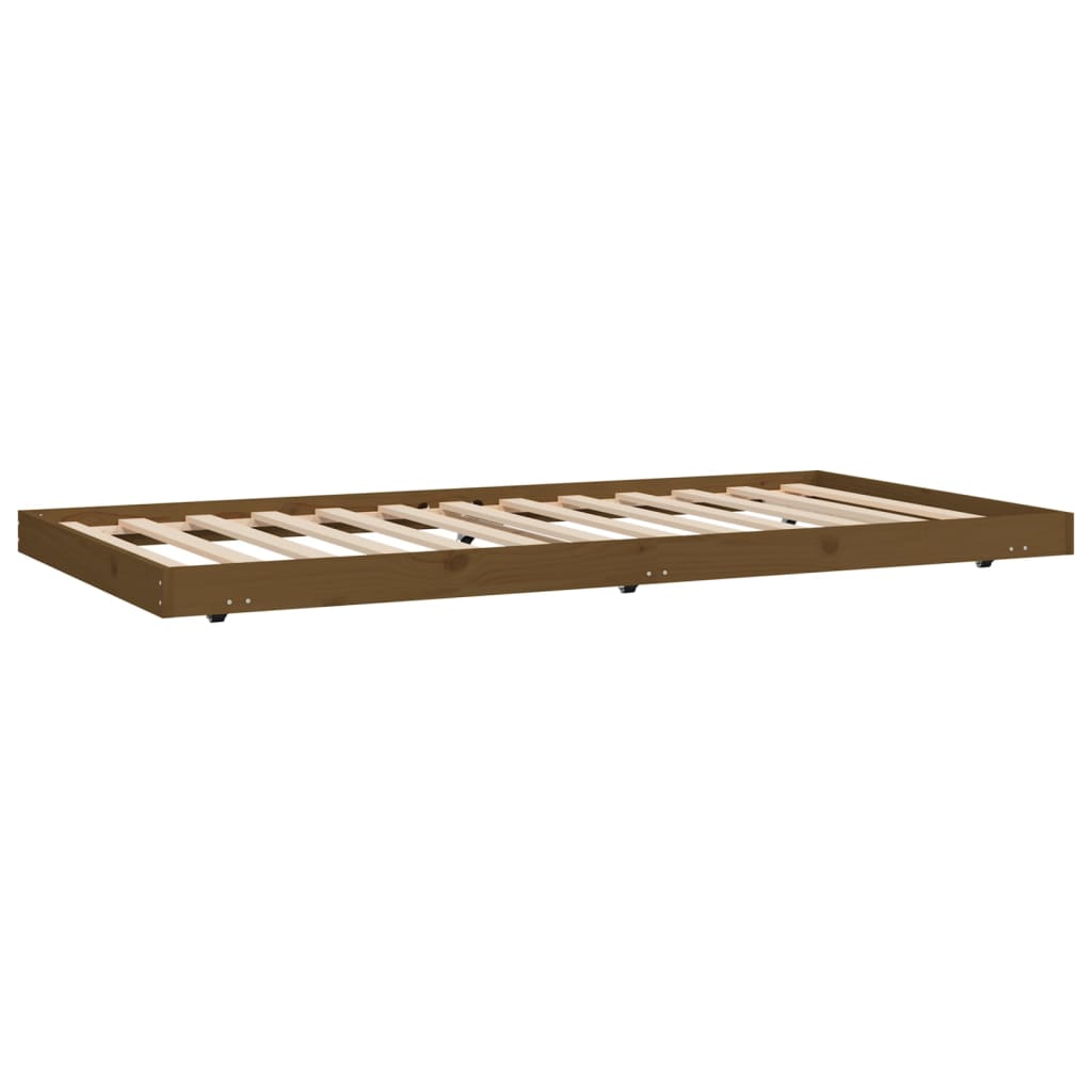 Solid wood bed honey brown 100x200 cm pine