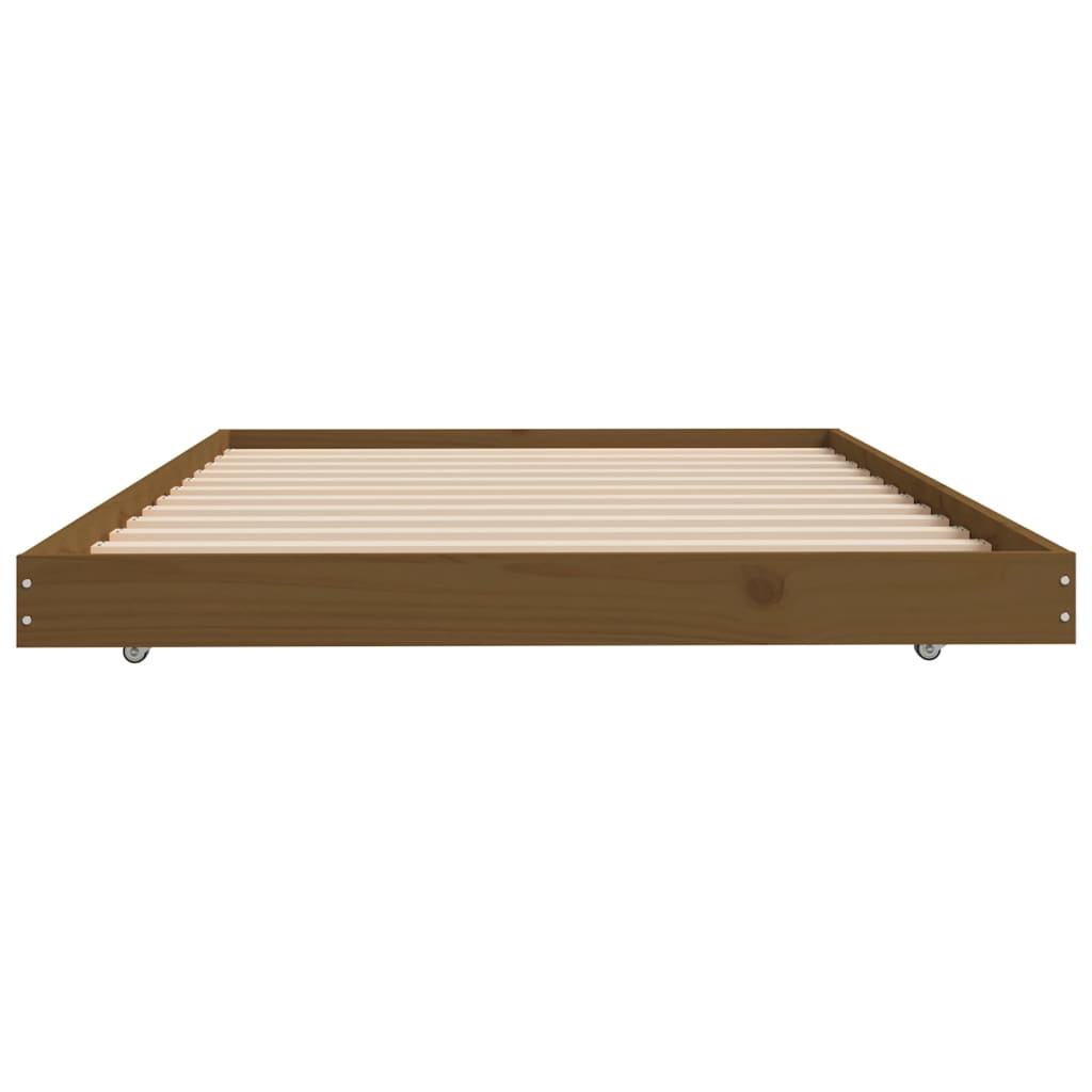 Solid wood bed honey brown 100x200 cm pine