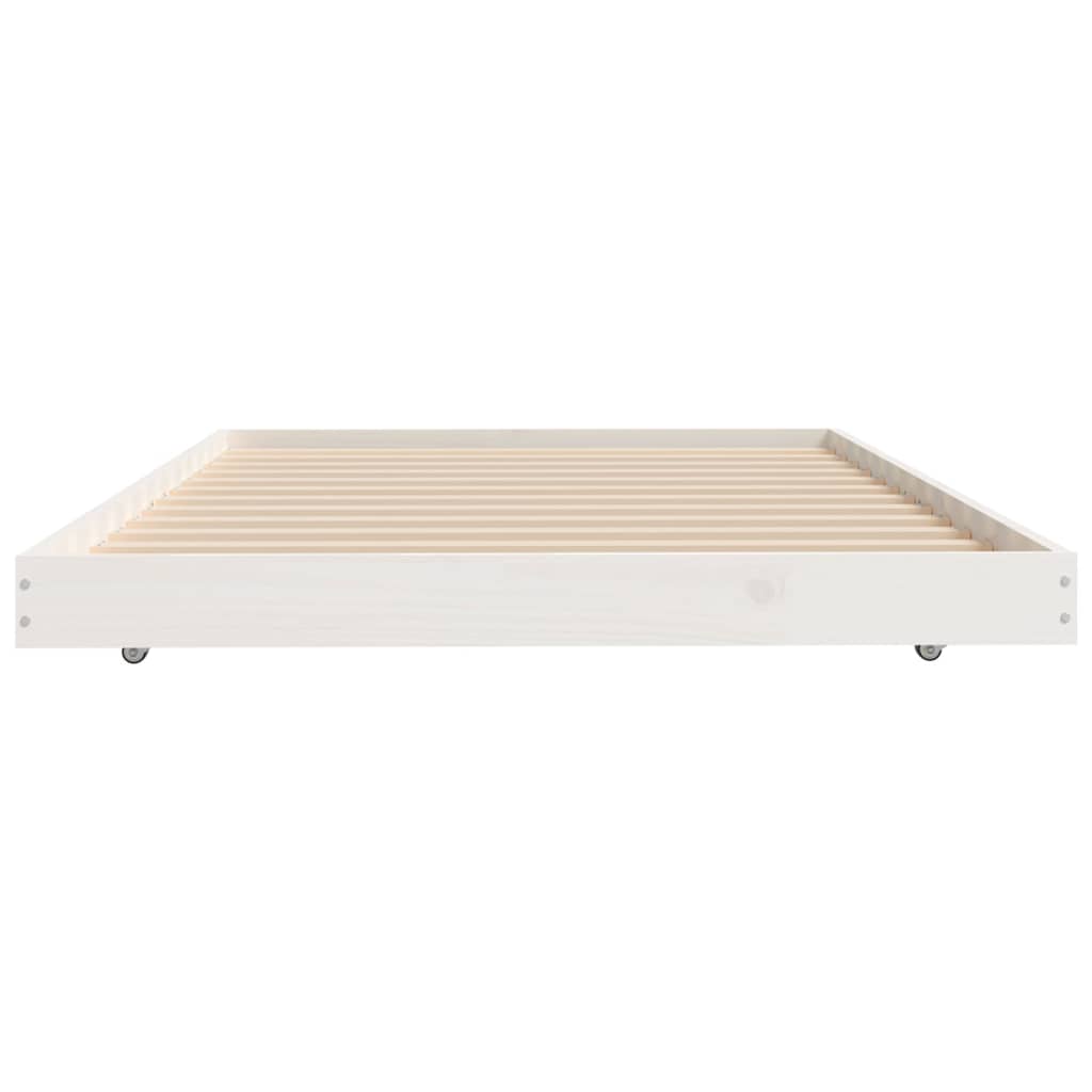 Solid wood bed without mattress white 90x200 cm pinewood