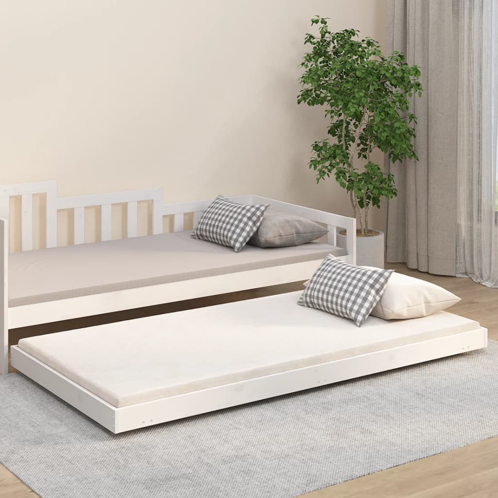 Solid wood bed without mattress white 90x200 cm pinewood