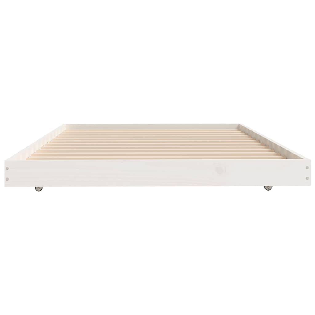 Solid wood bed without mattress white 80x200 cm pinewood