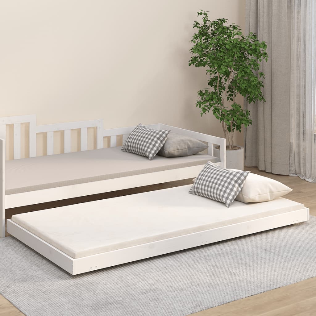 Solid wood bed without mattress white 80x200 cm pinewood