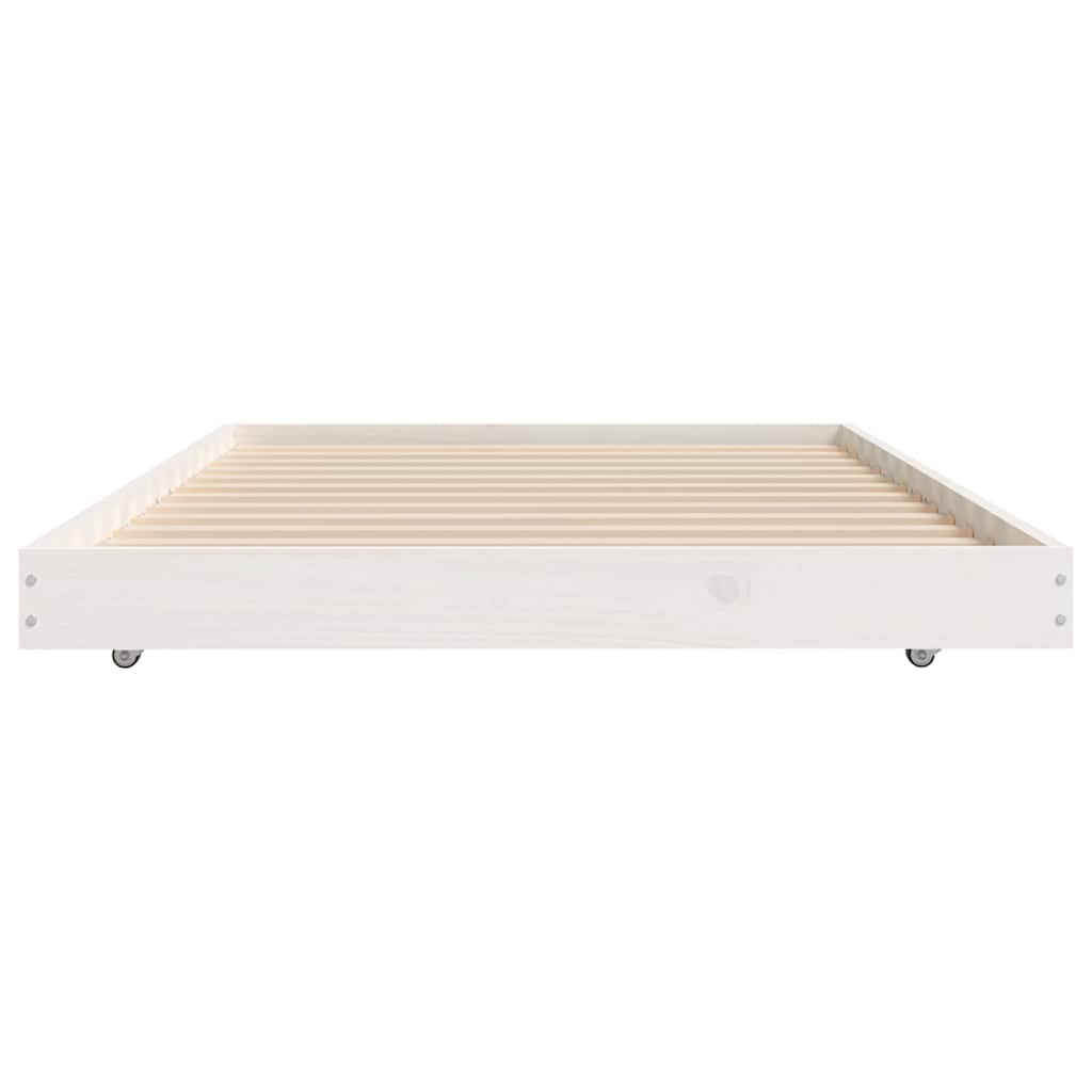 Solid wood bed without mattress white 90x190 cm pinewood