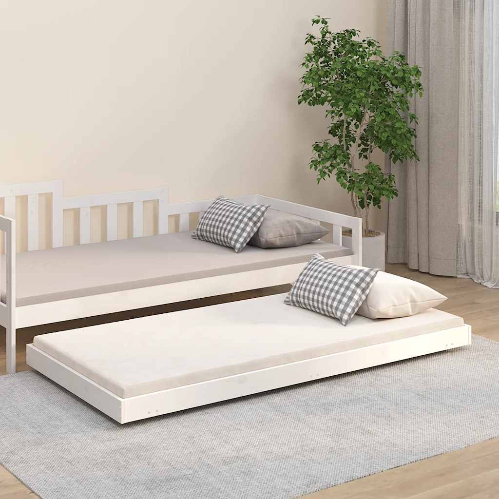 Solid wood bed without mattress white 90x190 cm pinewood