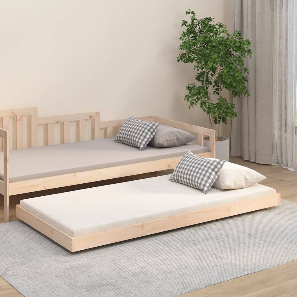 Solid wood bed without mattress 75x190 cm pinewood