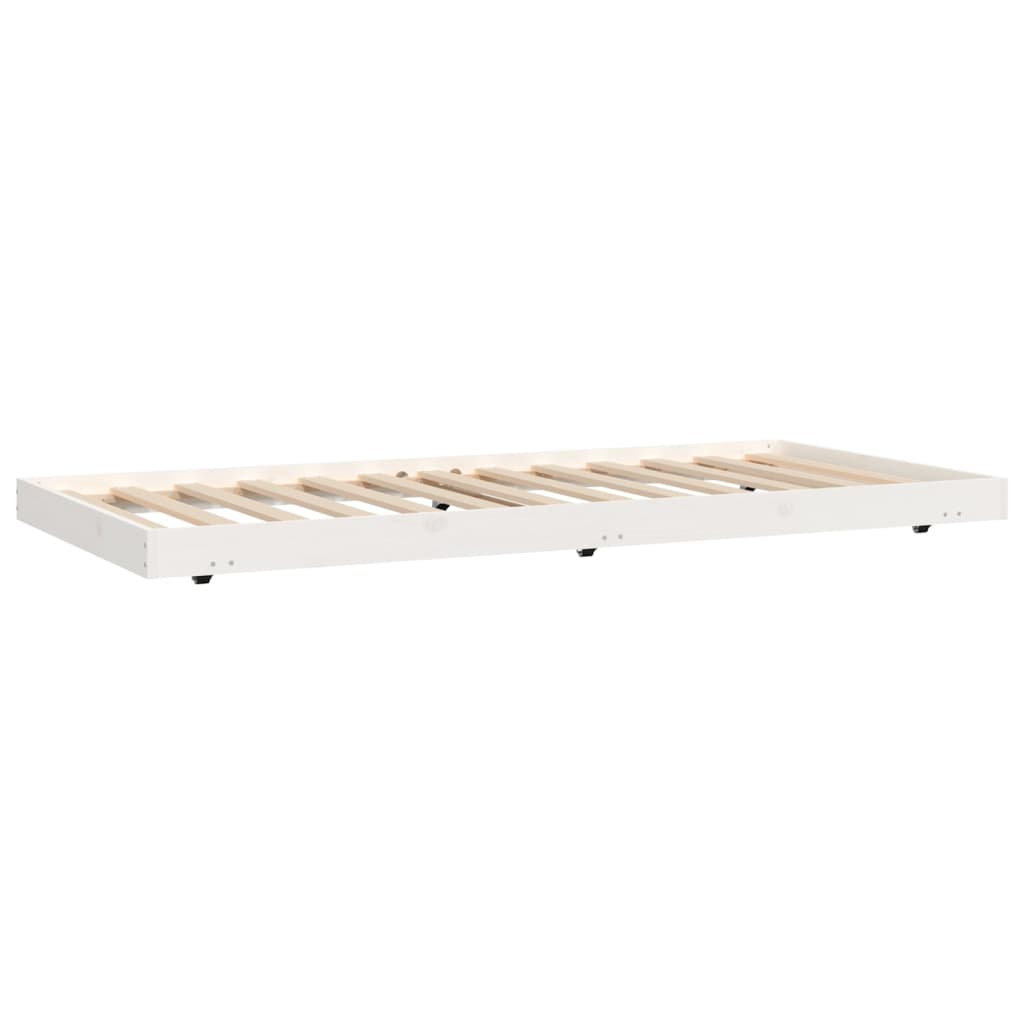 Solid wood bed without mattress white 75x190 cm pinewood