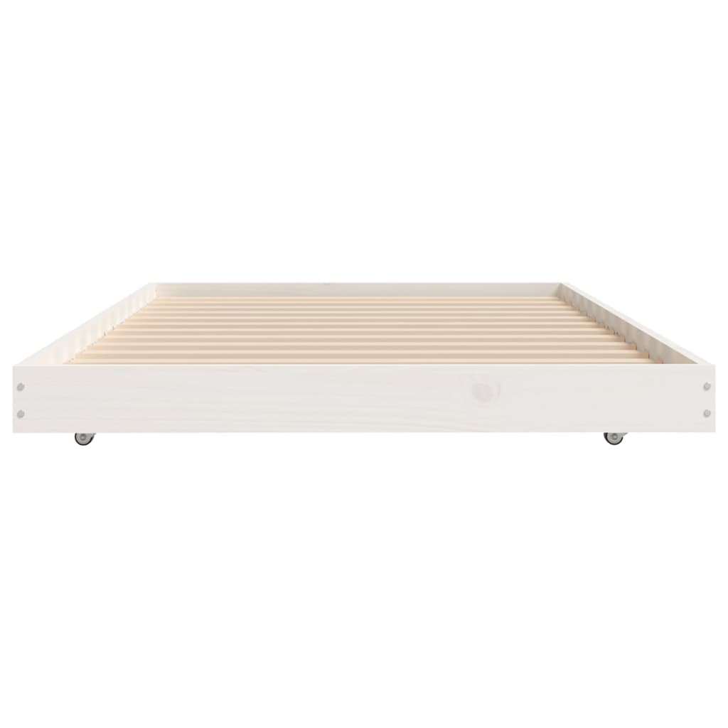 Solid wood bed without mattress white 75x190 cm pinewood