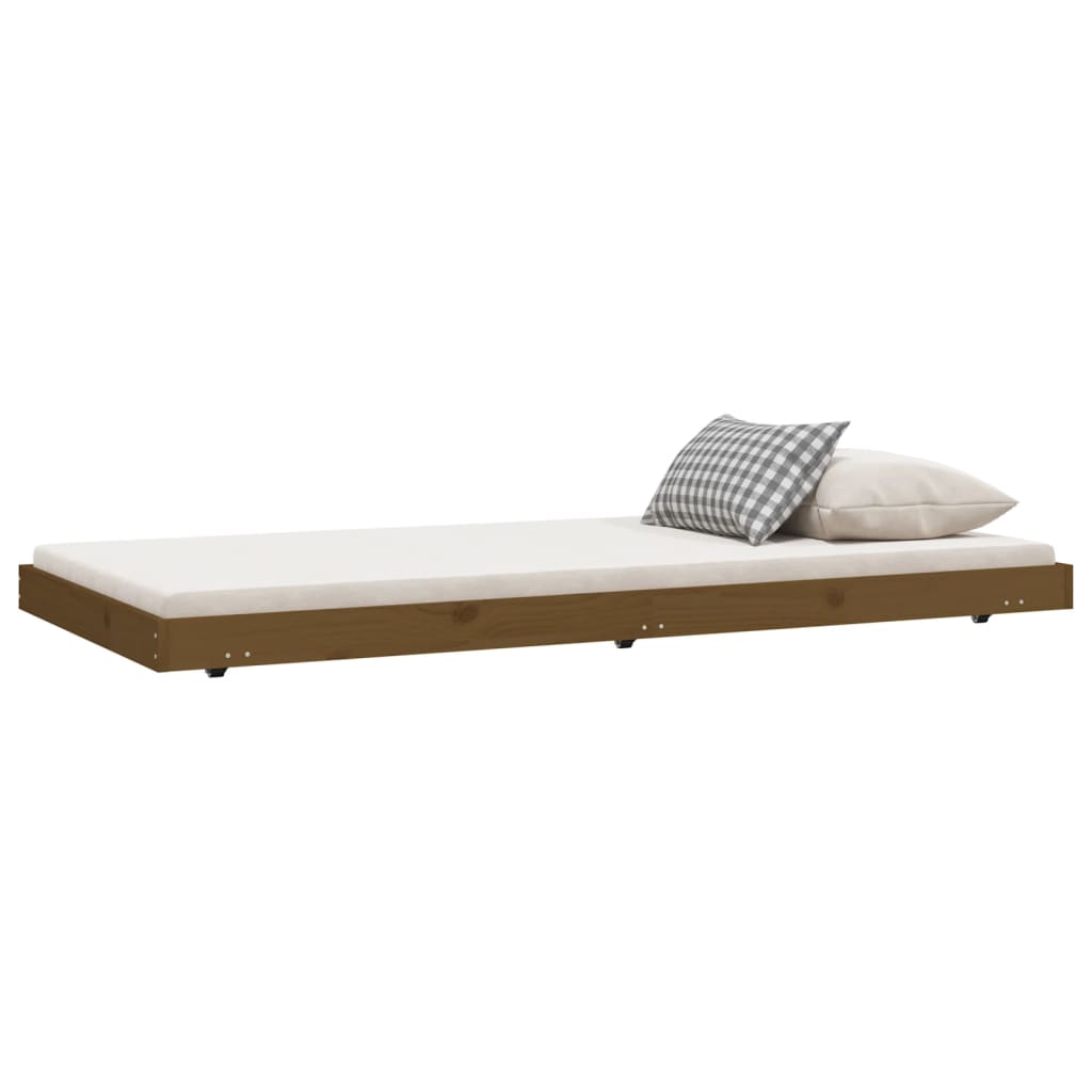 Solid wood bed honey brown 75x190 cm pine