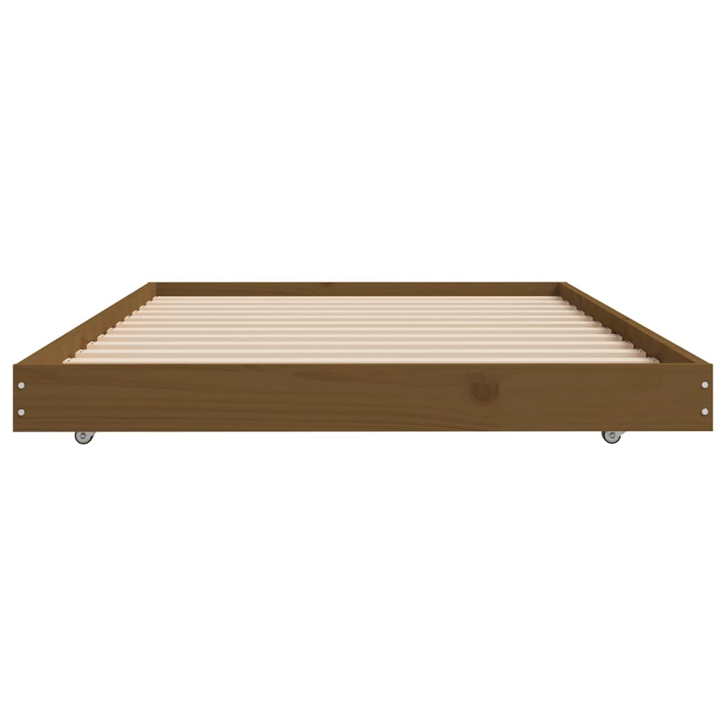 Solid wood bed honey brown 75x190 cm pine