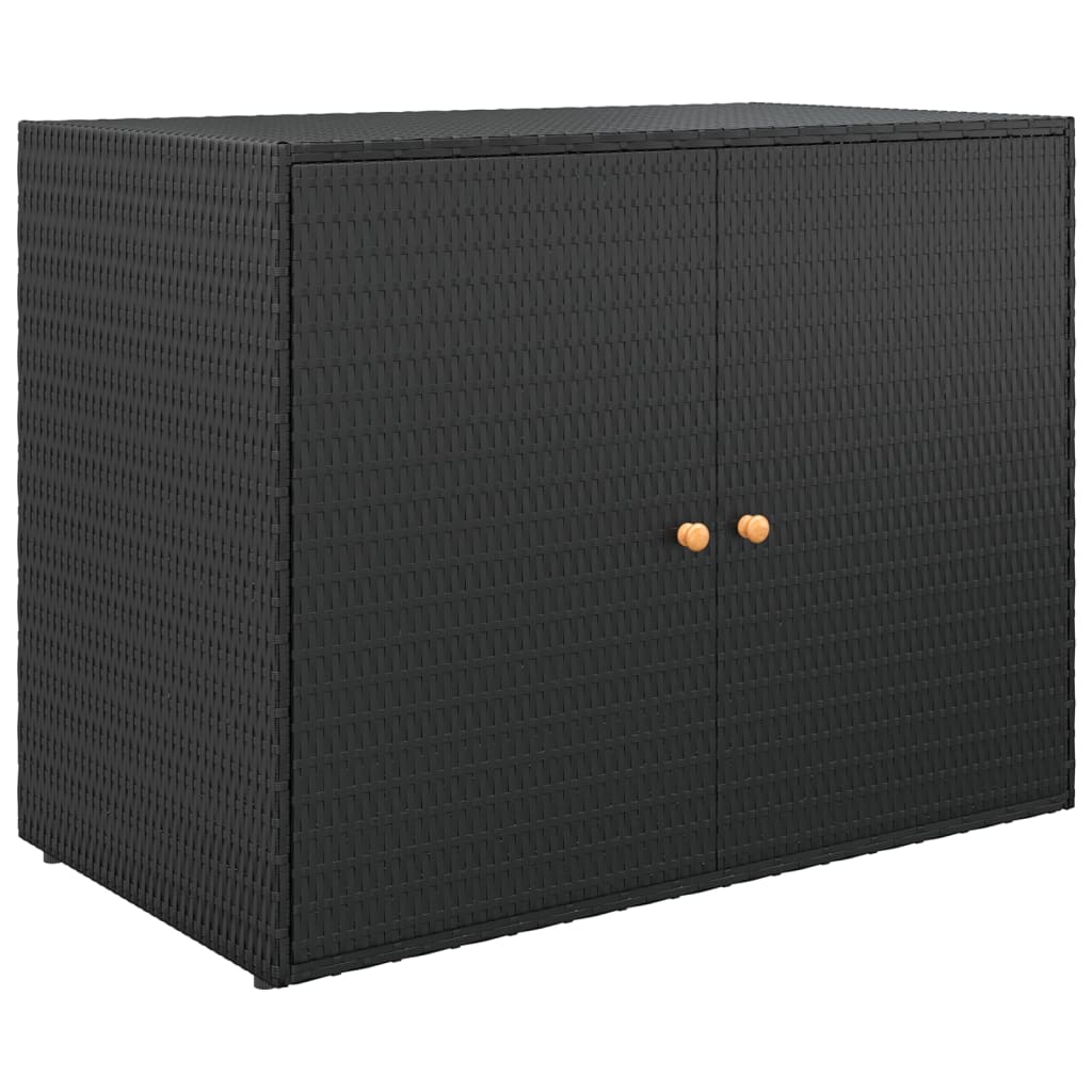 Gartenschrank Schwarz 100x55,5x80 cm Poly Rattan