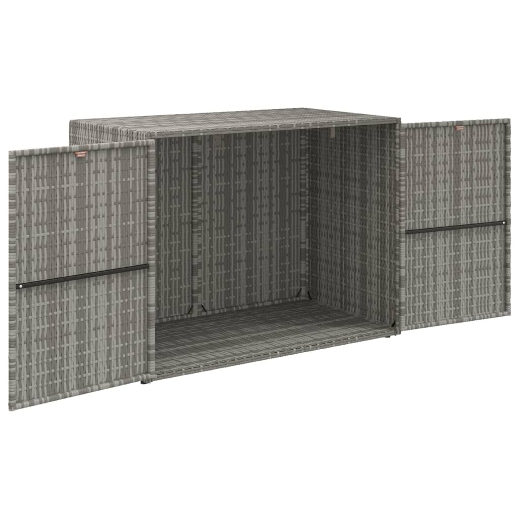 Gartenschrank Grau 100x55,5x80 cm Poly Rattan