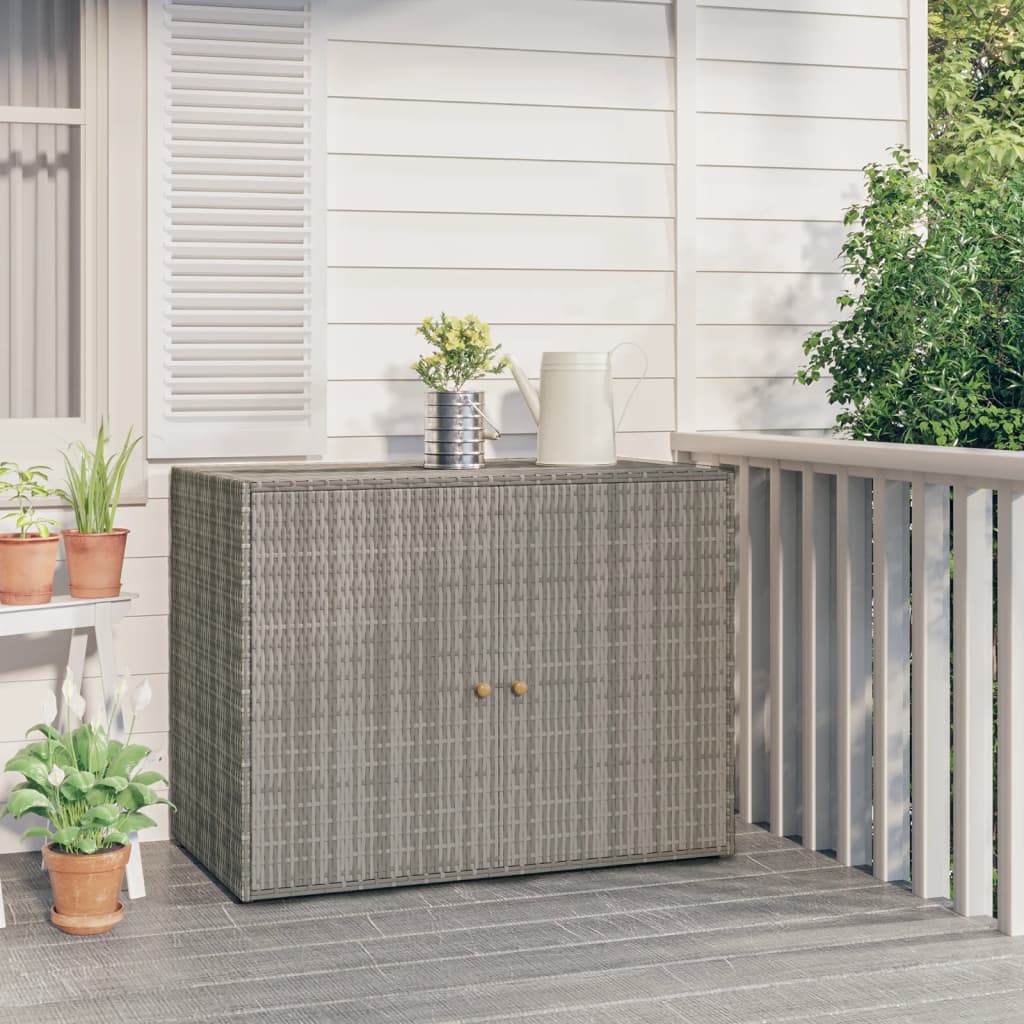 Gartenschrank Grau 100x55,5x80 cm Poly Rattan