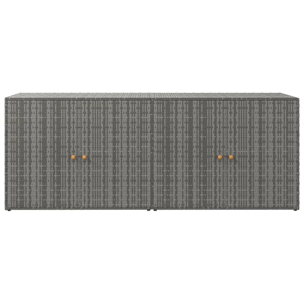 Gartenschrank Grau 198x55,5x80 cm Poly Rattan