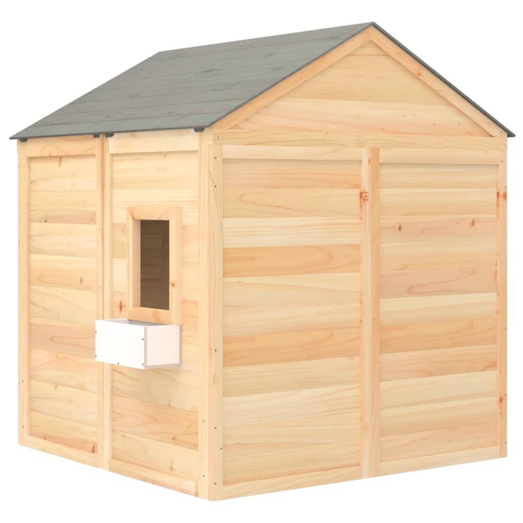 Playhouse with Lockable Door and Flowerpots Fir Wood