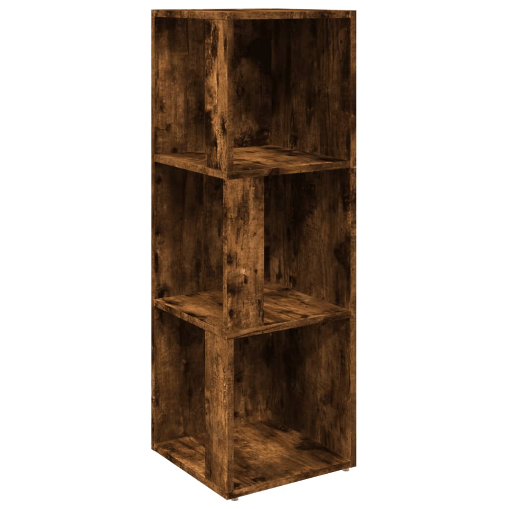 Corner shelf smoked oak 33x33x100 cm wood material