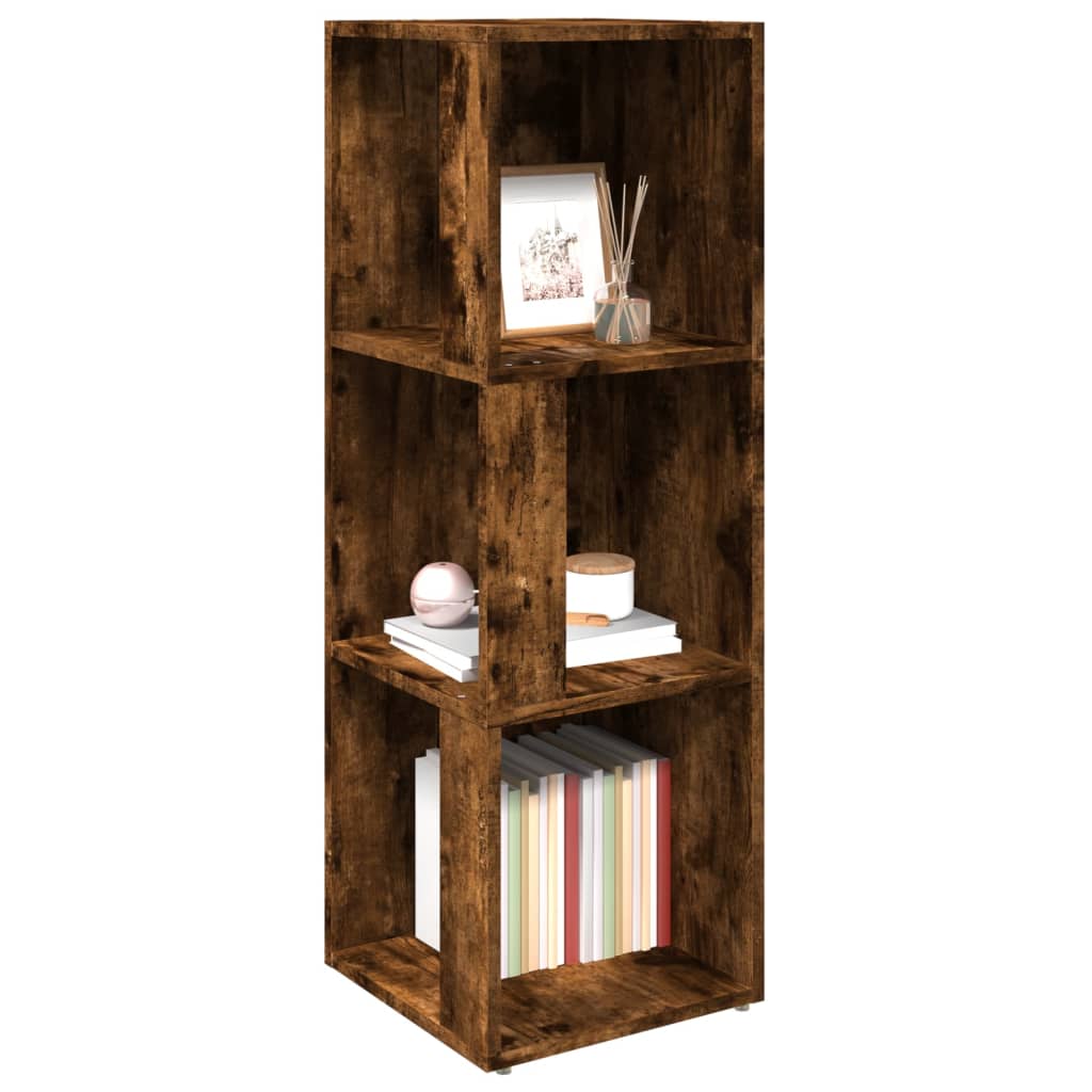 Corner shelf smoked oak 33x33x100 cm wood material