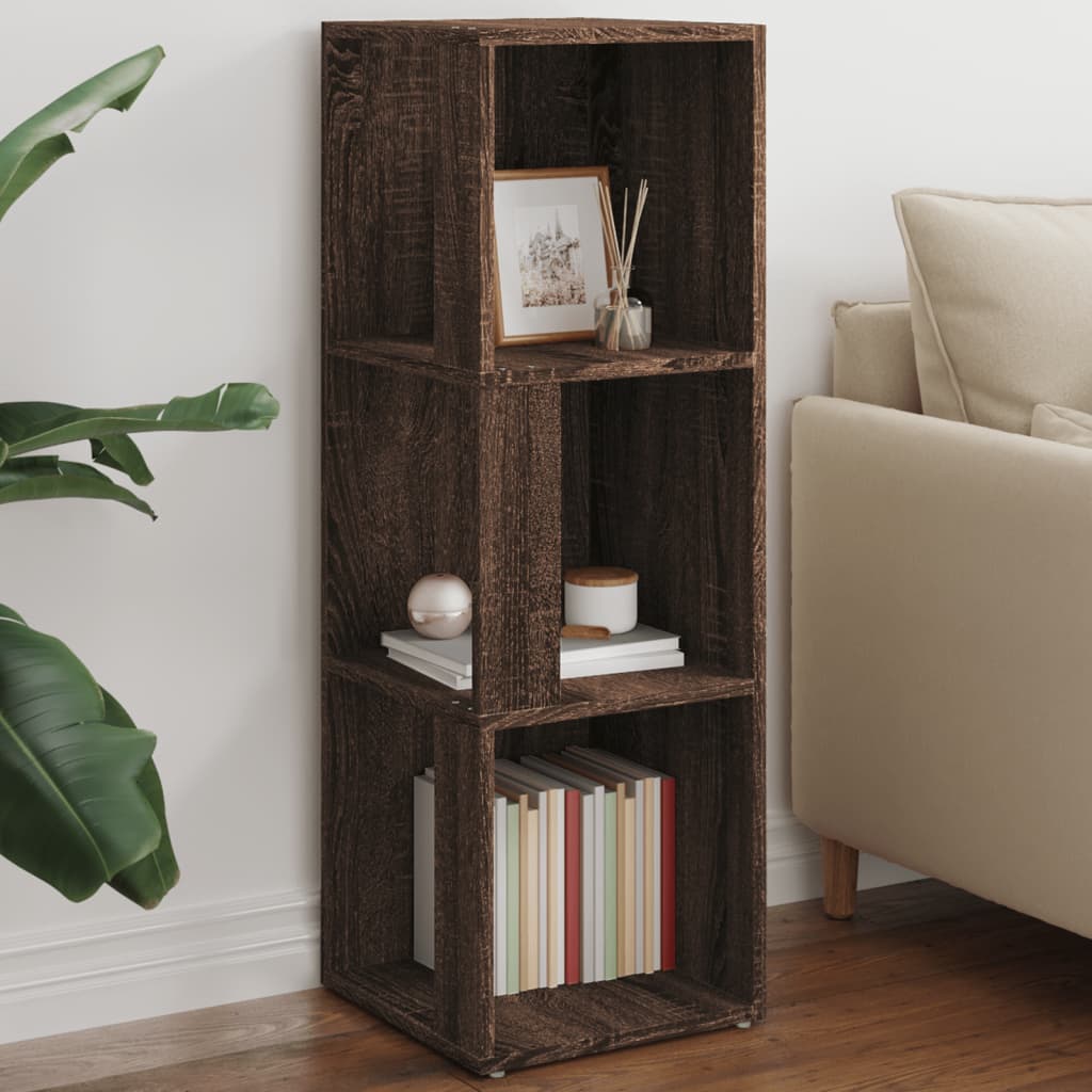 Corner shelf brown oak look 33x33x100 cm wood material