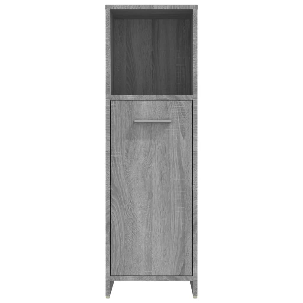 Bathroom Cabinet Gray Sonoma 30x30x95 cm Wood Material