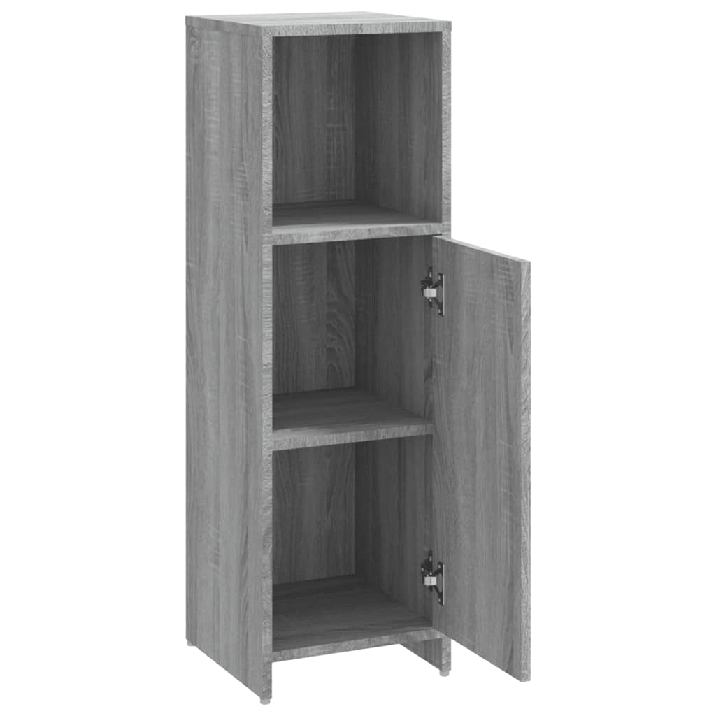 Bathroom Cabinet Gray Sonoma 30x30x95 cm Wood Material