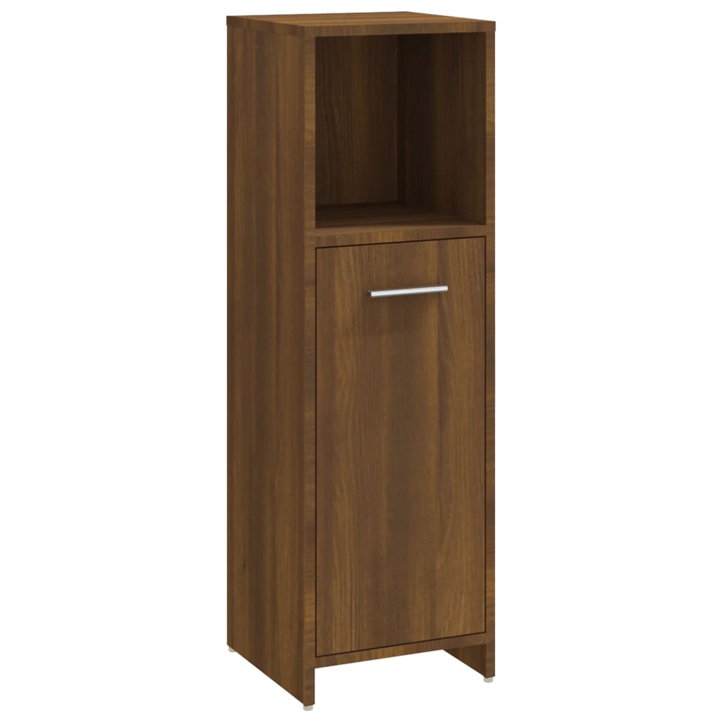 Bathroom Cabinet Brown Oak Look 30x30x95 cm Wood Material