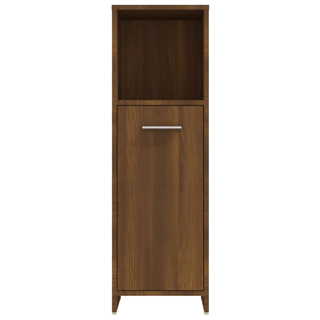 Bathroom Cabinet Brown Oak Look 30x30x95 cm Wood Material