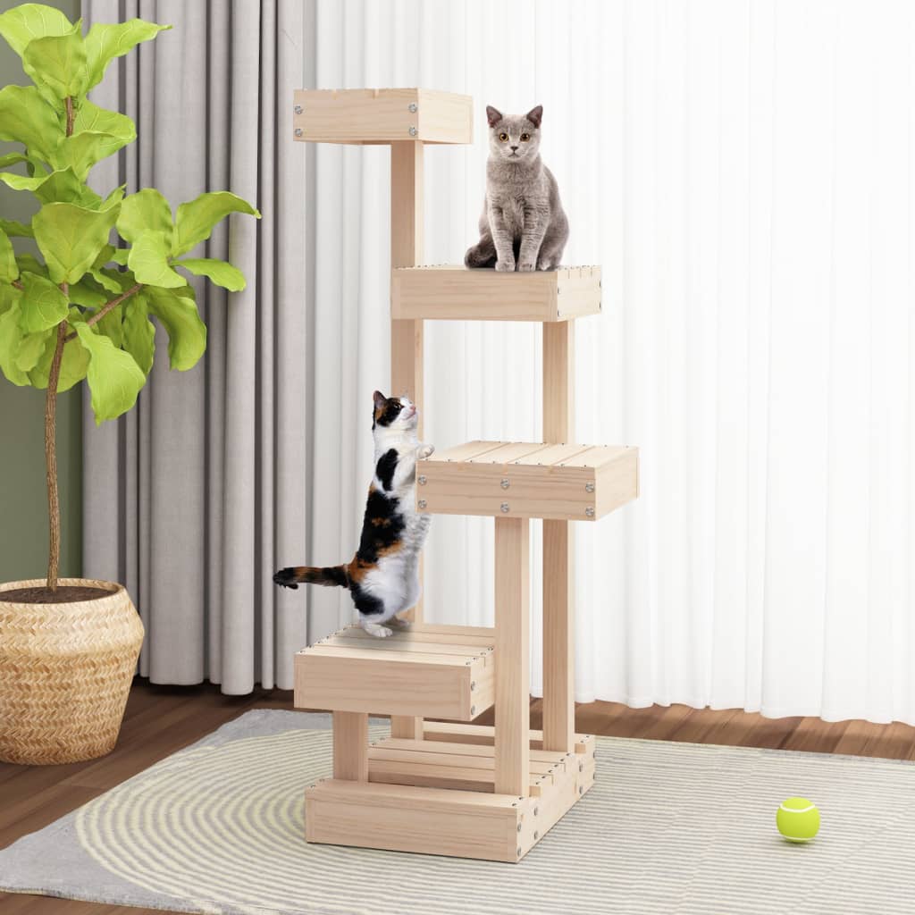 Scratching post 45.5x49x103 cm solid pine wood