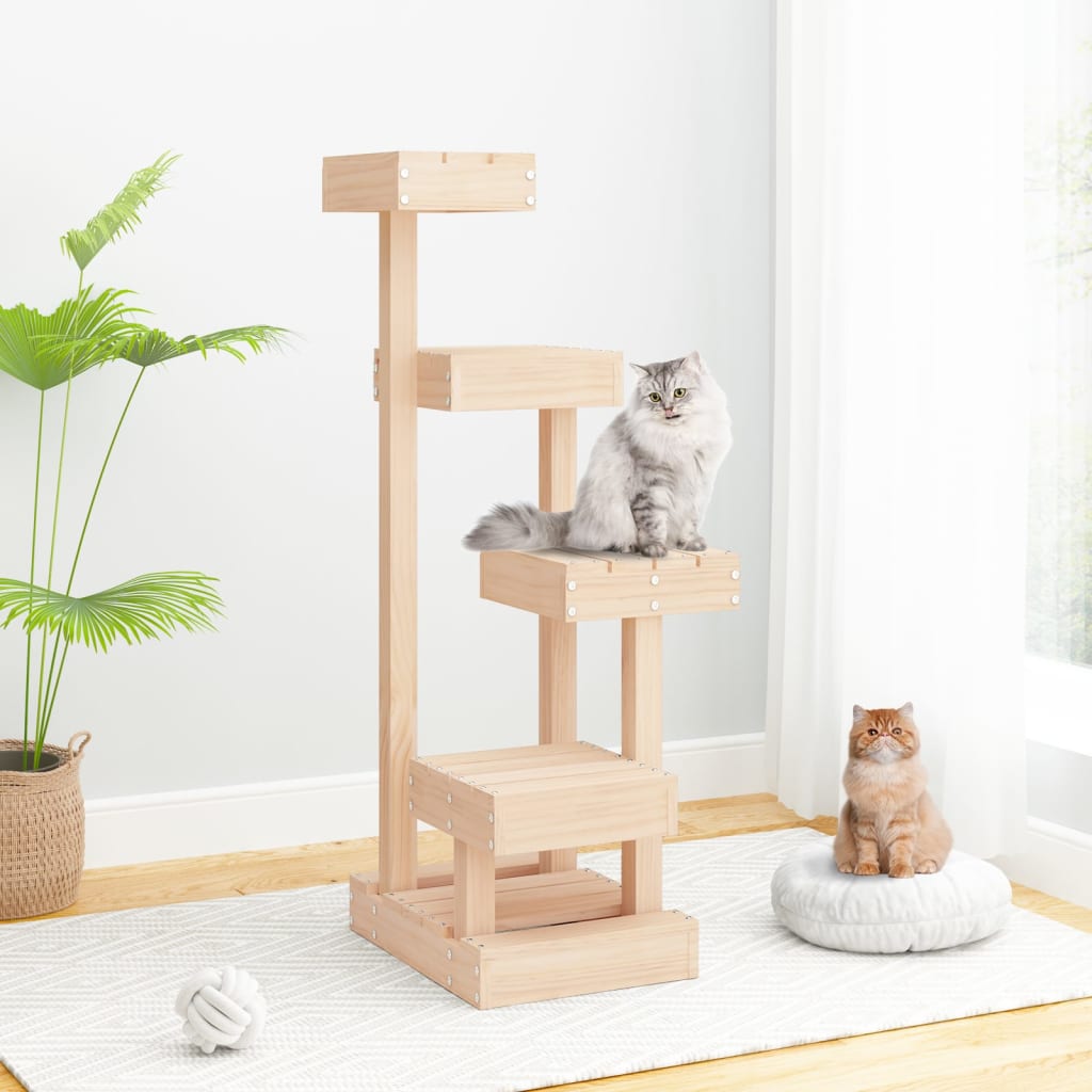 Scratching post 45.5x49x103 cm solid pine wood