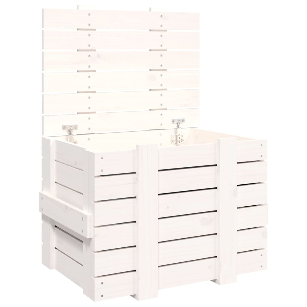 Chest White 58x40.5x42 cm Solid Pine Wood