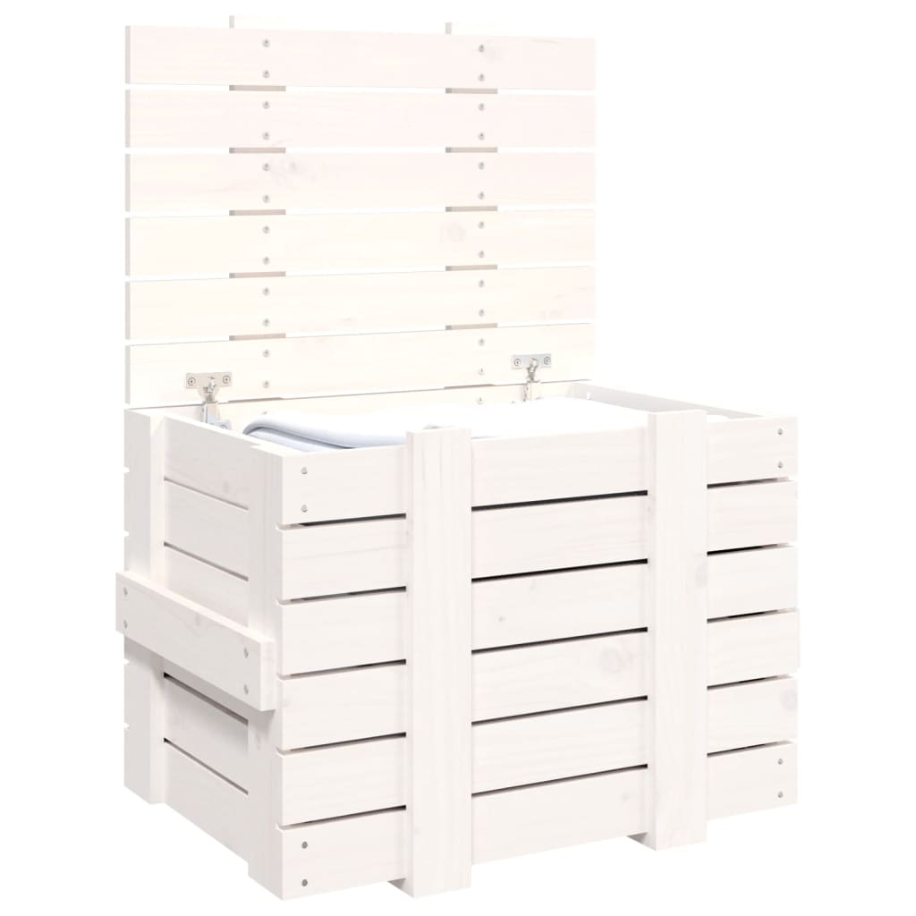 Chest White 58x40.5x42 cm Solid Pine Wood