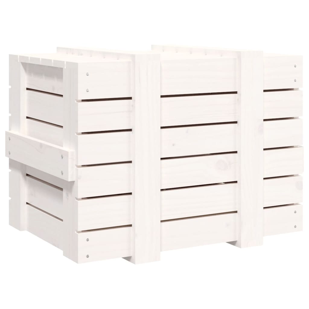 Chest White 58x40.5x42 cm Solid Pine Wood