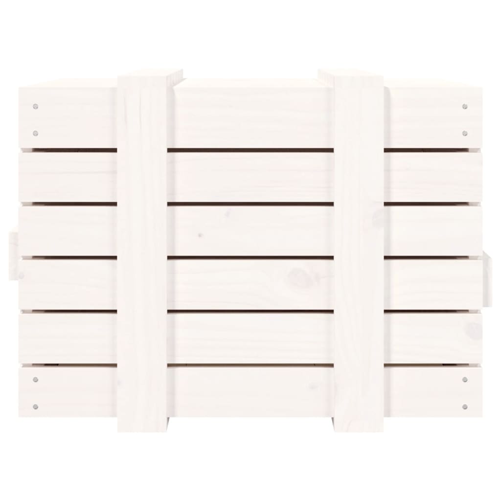 Chest White 58x40.5x42 cm Solid Pine Wood