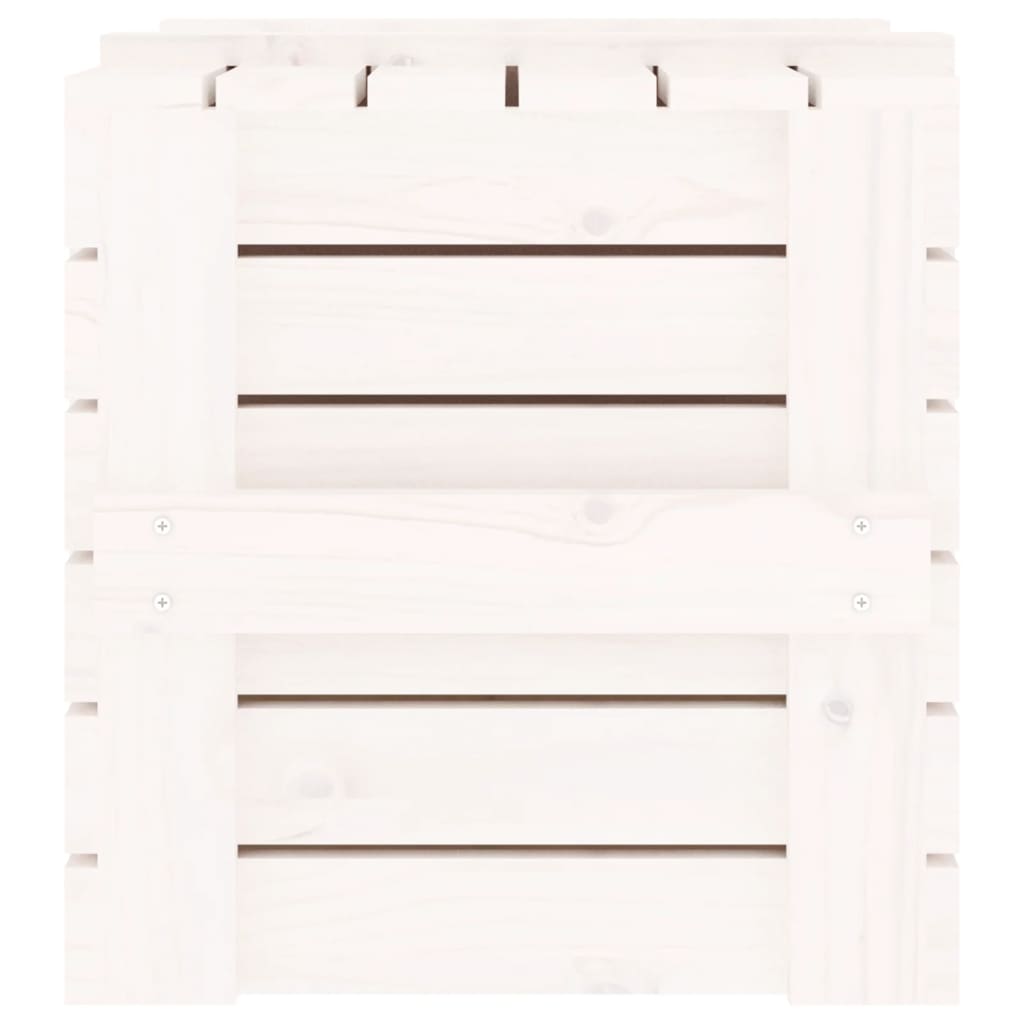 Chest White 58x40.5x42 cm Solid Pine Wood