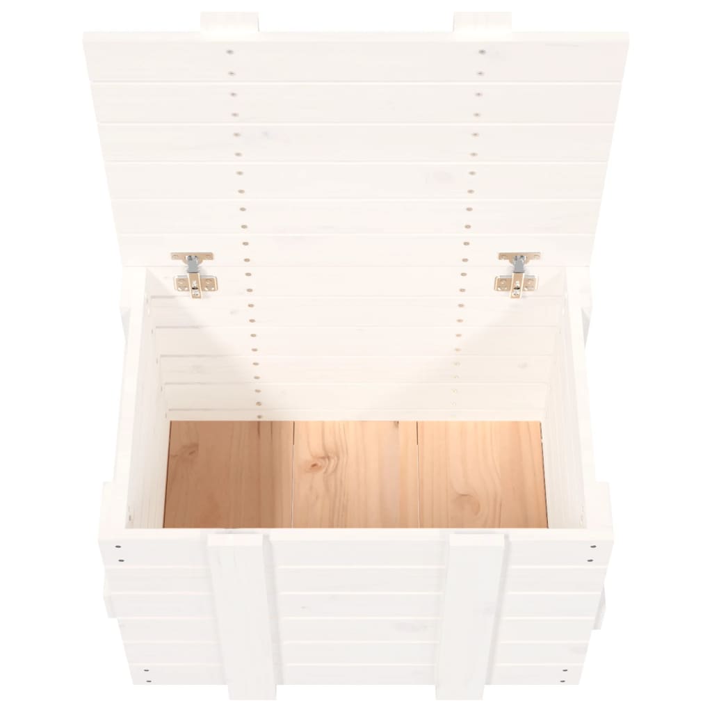 Chest White 58x40.5x42 cm Solid Pine Wood