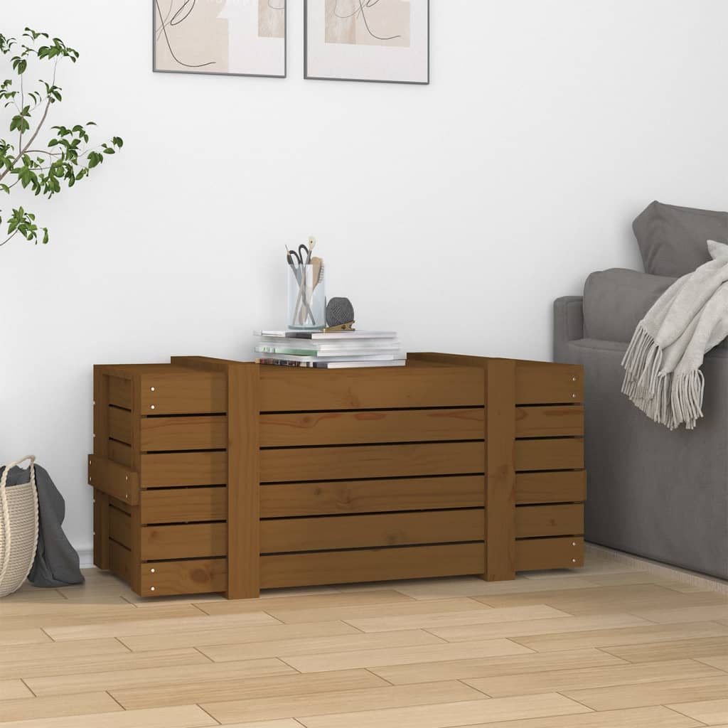 Chest Honey Brown 91x40.5x42 cm Solid Pine Wood