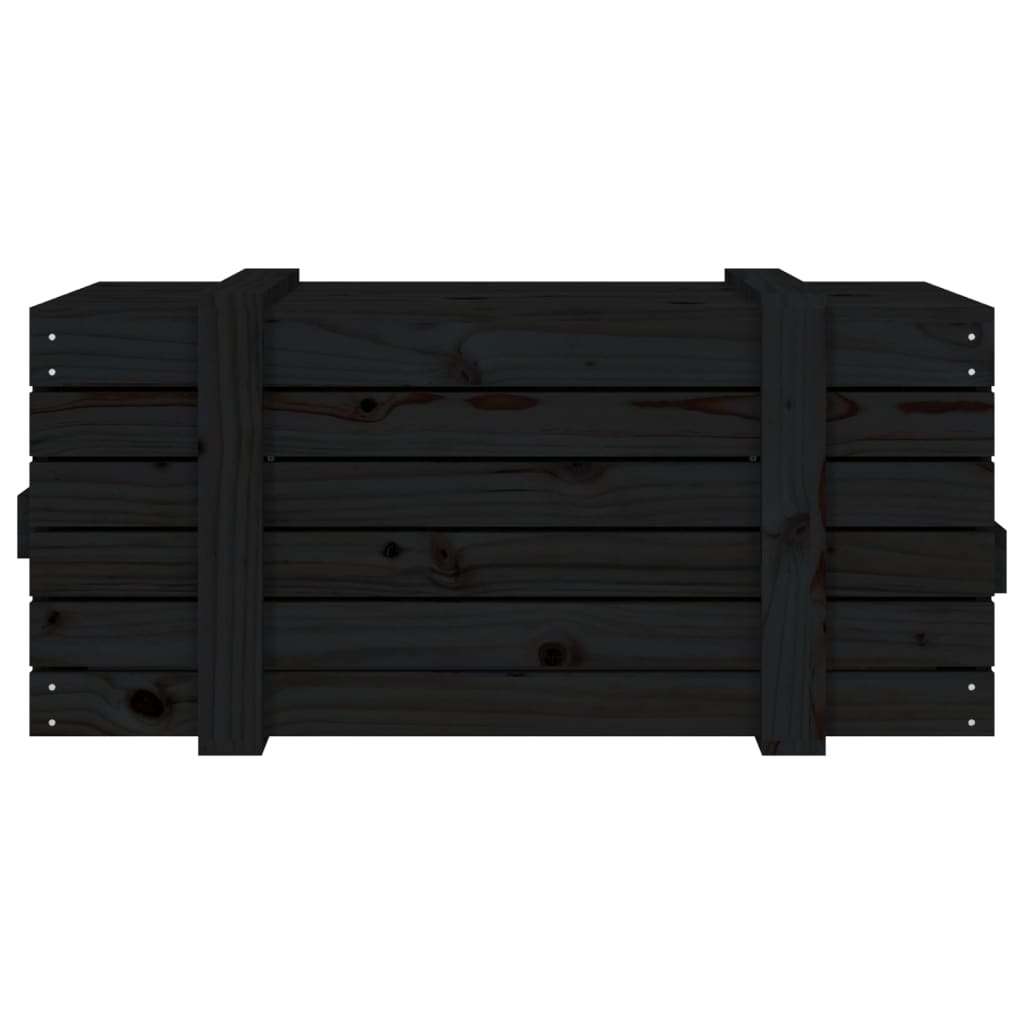 Chest Black 91x40.5x42 cm Solid Pine