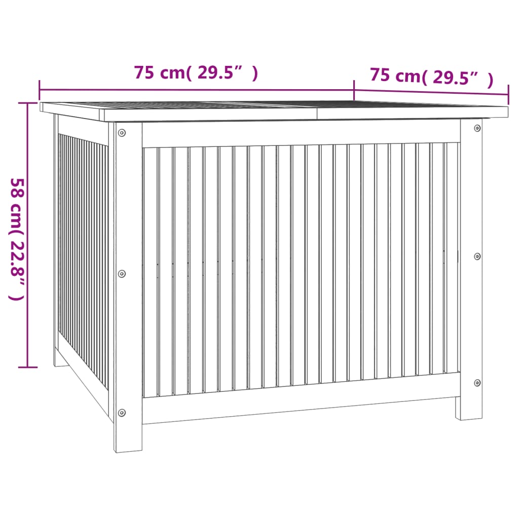 Gartenbox 75x75x58 cm Massivholz Akazie