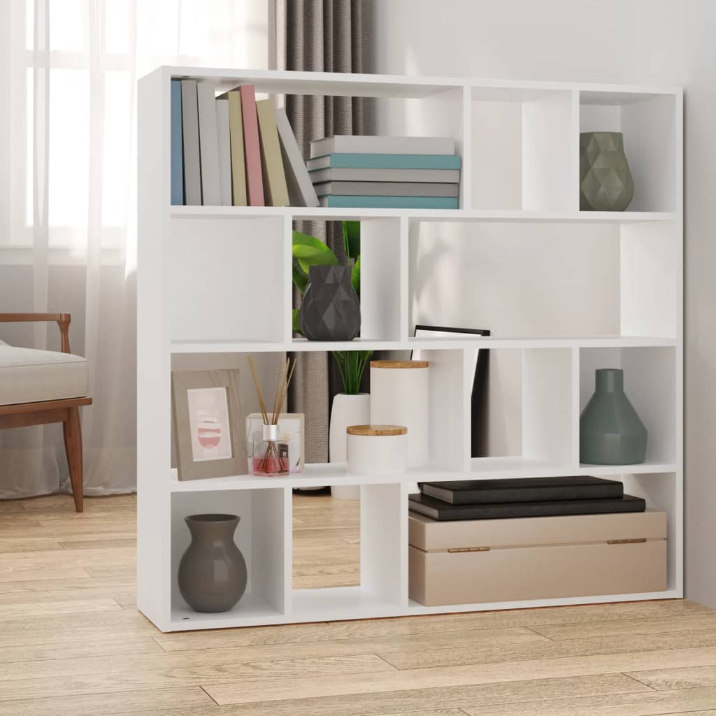 Bookshelf/Room Divider White 105x24x102 cm