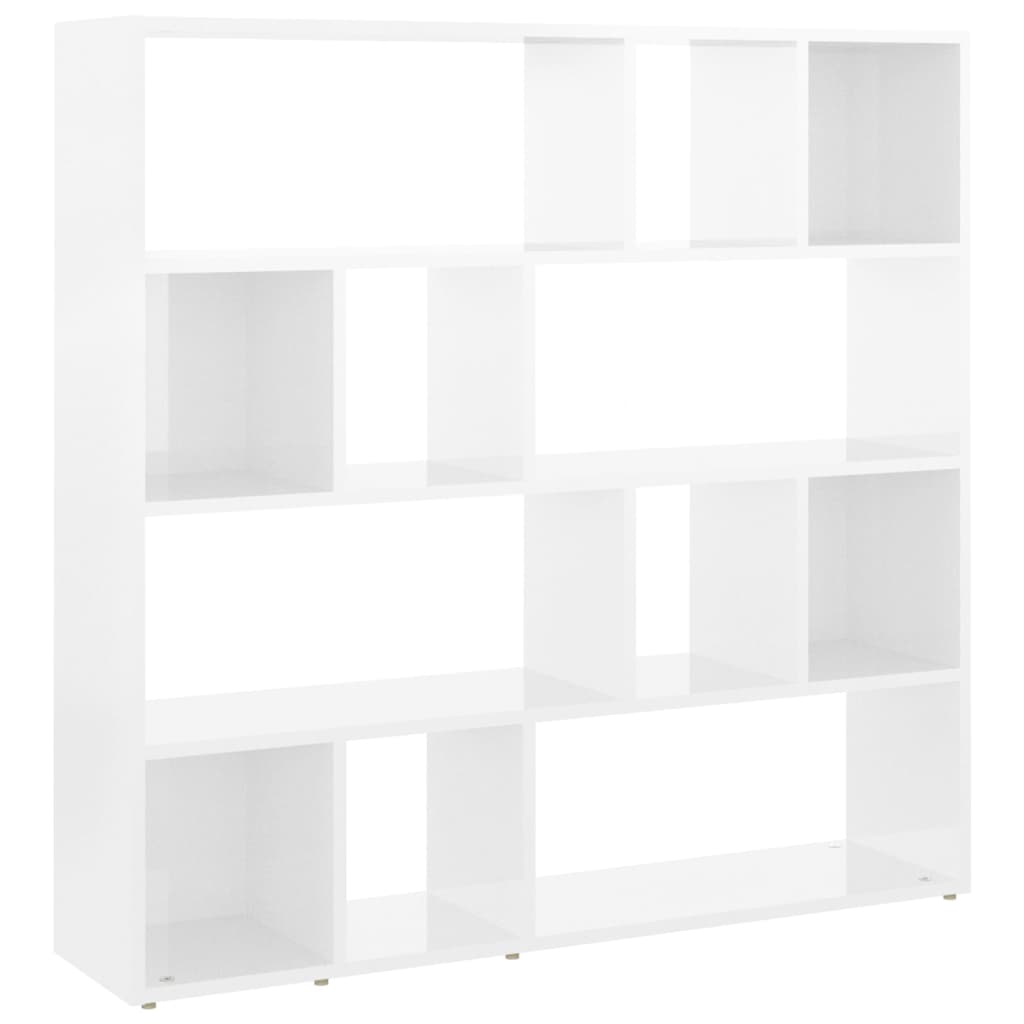 Bookshelf/Room Divider High Gloss White 105x24x102 cm