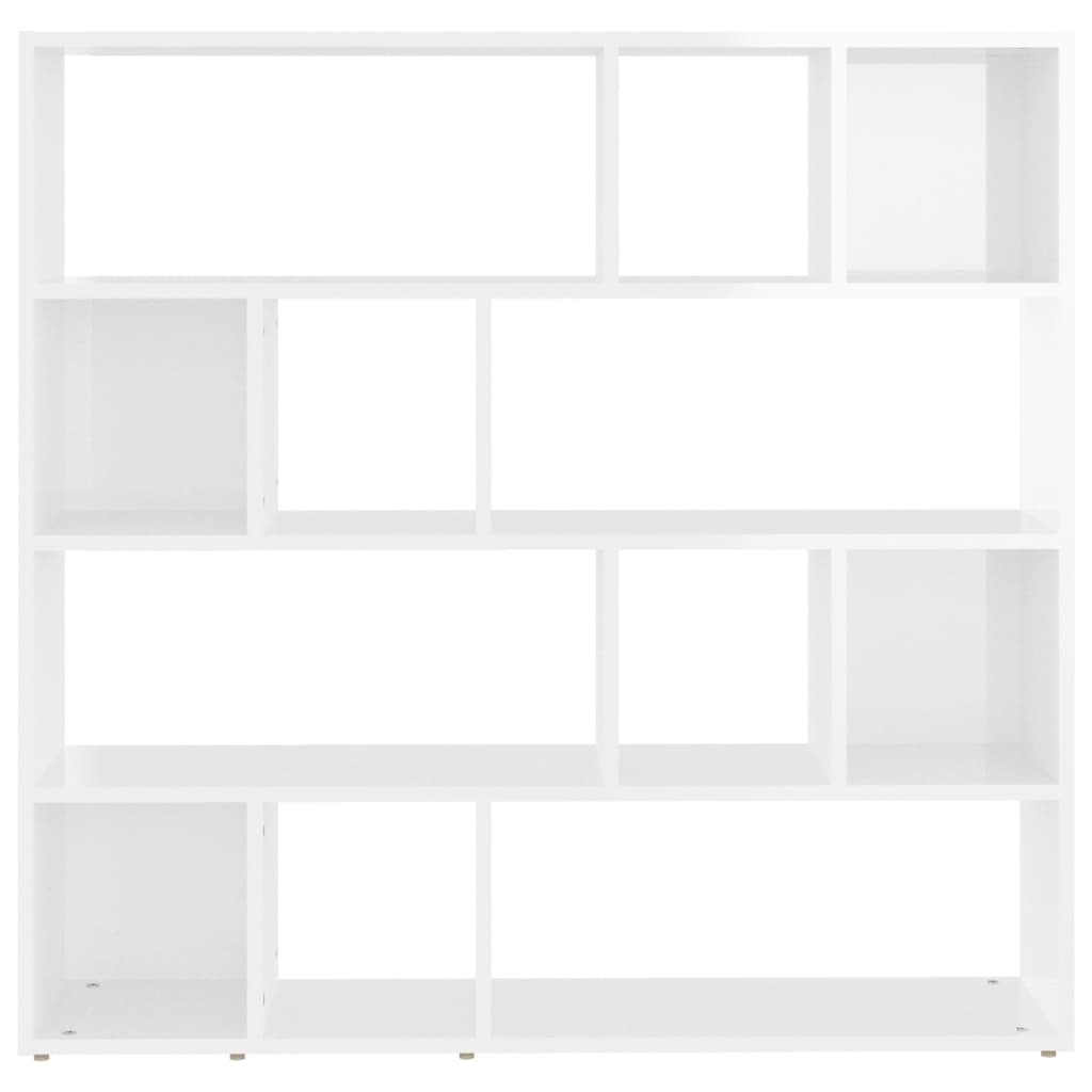 Bookshelf/Room Divider High Gloss White 105x24x102 cm