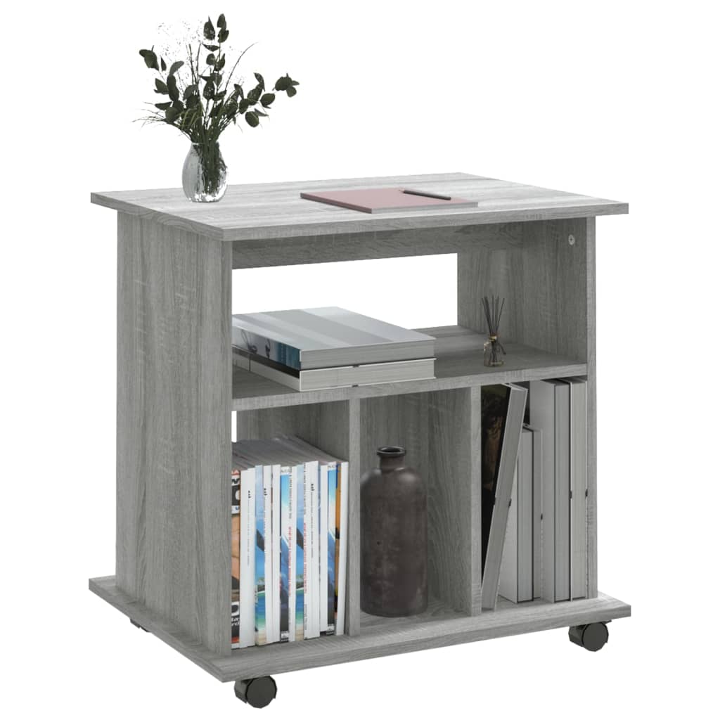 Rolling Cabinet Grey Sonoma 60x45x60 cm Wood Material