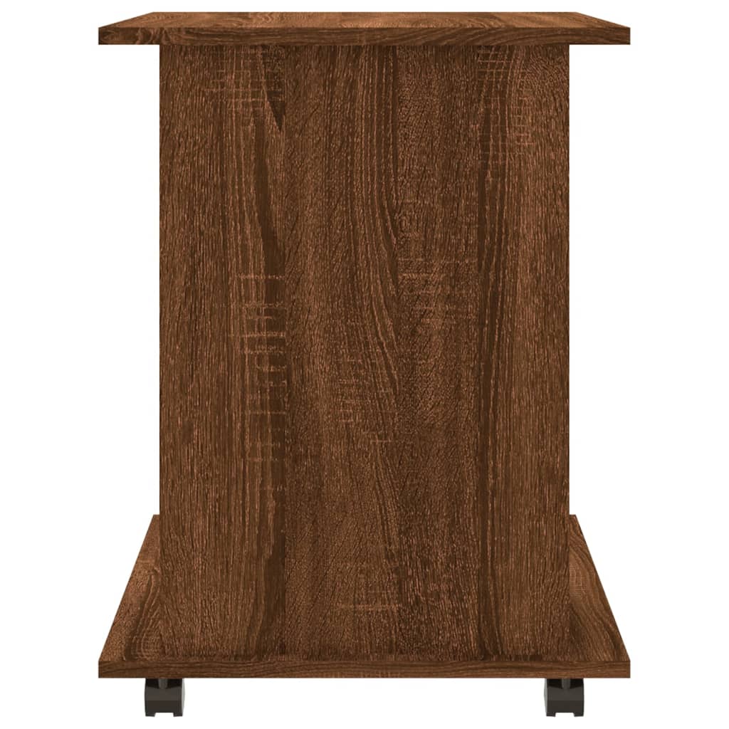 Rolling Cabinet Brown Oak Look 60x45x60 cm Wood Material