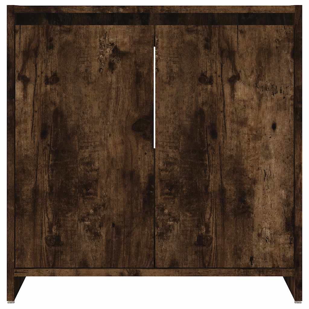 Bathroom cabinet smoked oak 60x33x61 cm made of wood material