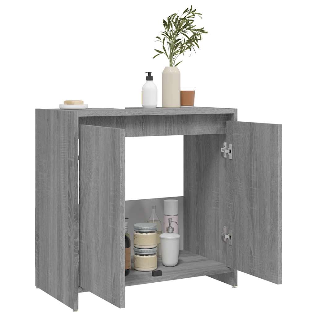 Badschrank Grau Sonoma 60x33x61 cm Holzwerkstoff