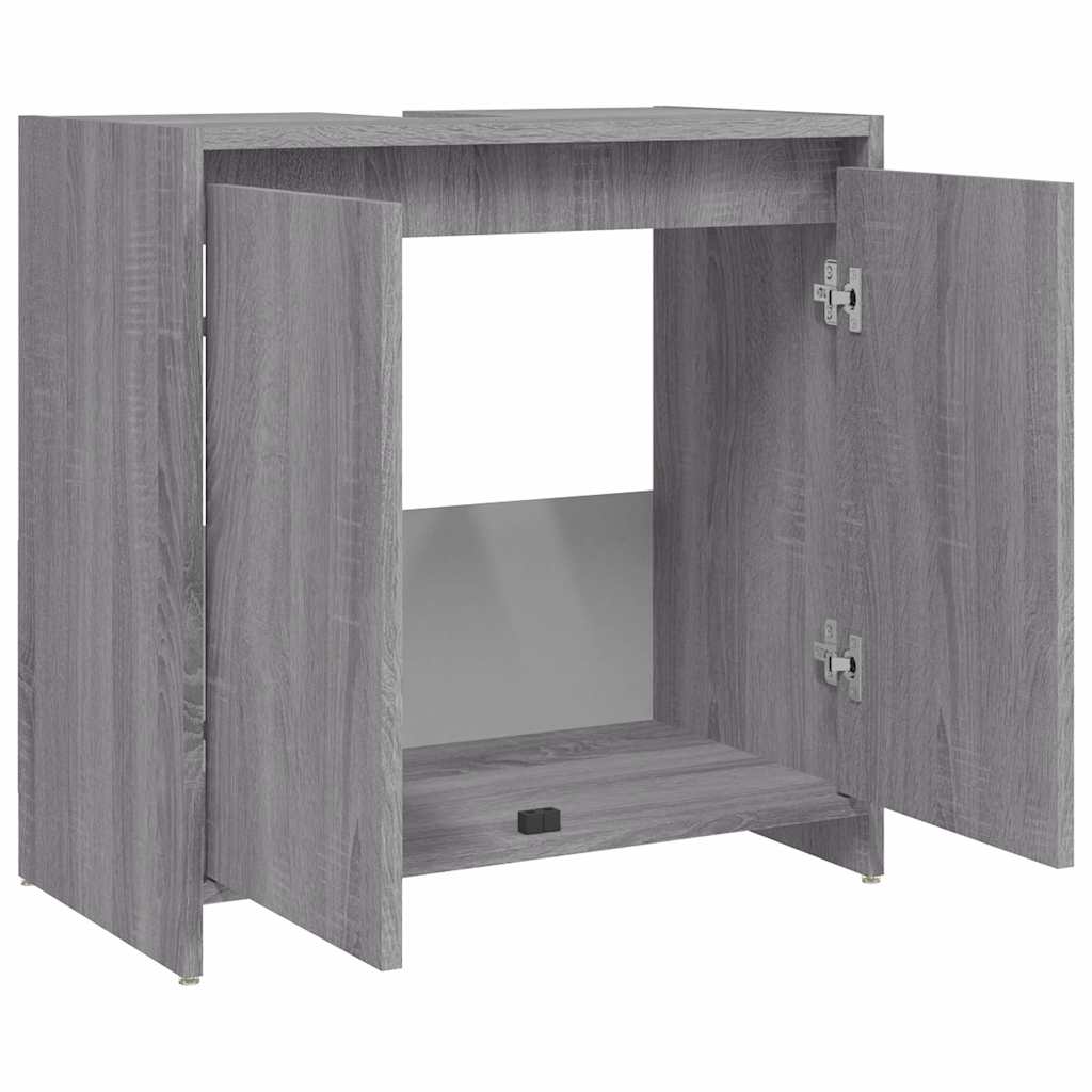 Badschrank Grau Sonoma 60x33x61 cm Holzwerkstoff