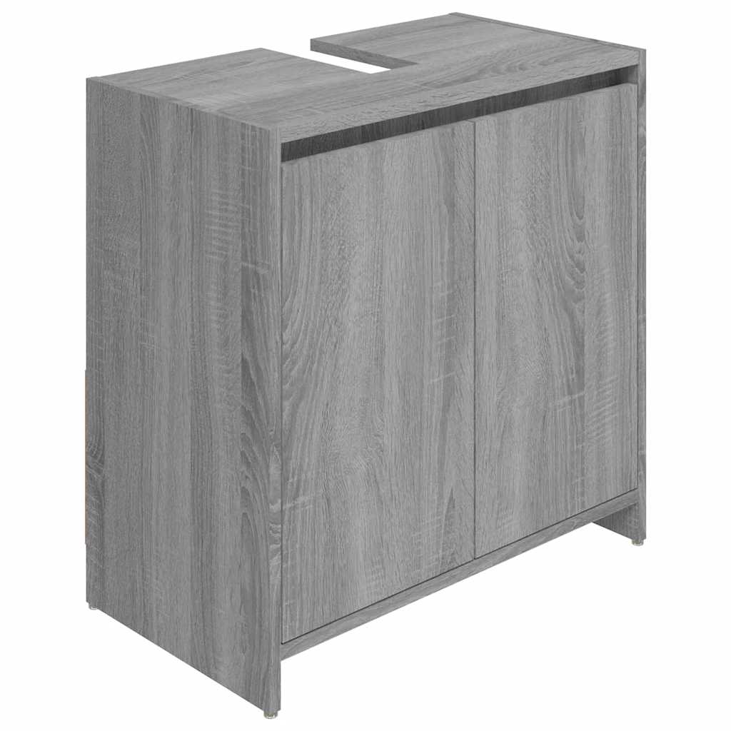 Bathroom cabinet gray Sonoma 60x33x61 cm made of wood